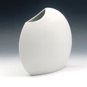 Linsenvase weißes Porzellan